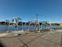 De meetframes voor de BACI-studie in de haven van Harlingen
